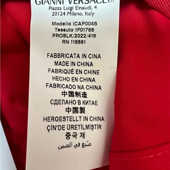 NEW Versace $350 Medusa Head Logo Adjustable Baseball Hat Size 59 Large RED - Picture 6 of 8